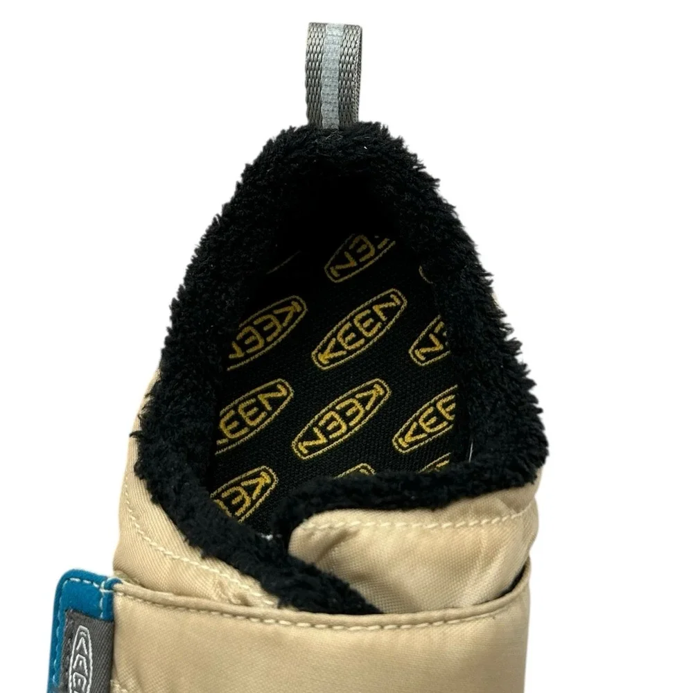 KEEN Howser Little Boys Faux Fur Lined Slippers Size 11 Blue-Beige Warm‎ Shoes